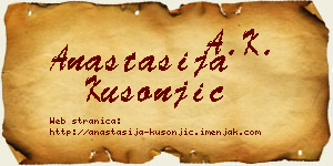 Anastasija Kusonjić vizit kartica